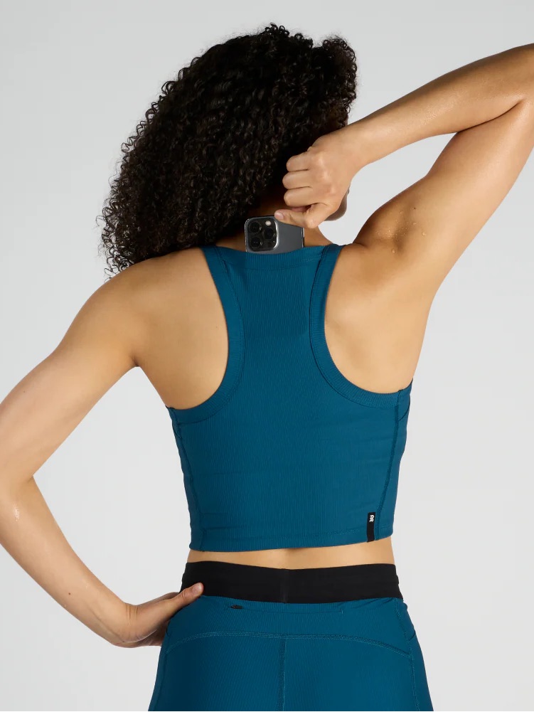 Bandit Running Built In Bra Teal Race Top Women’s Small Nwt — image 2 of 8